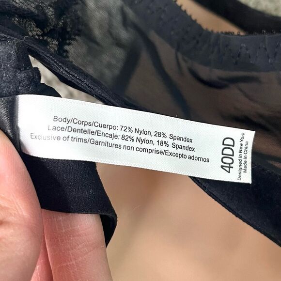 Adore Me Bra Women’s 40DD Black Floral Lace - Picture 6 of 7